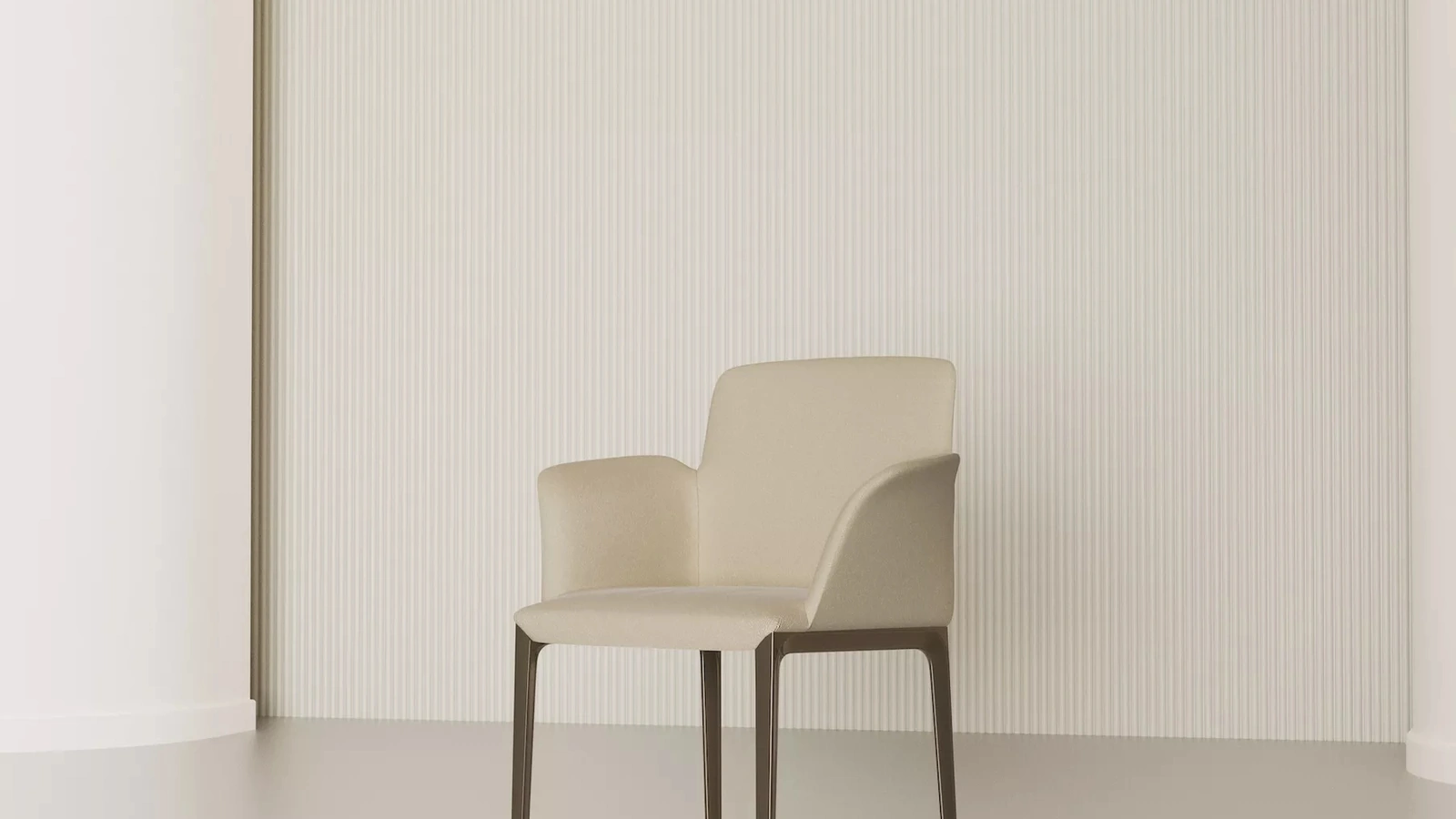 Sedia con braccioli Opera in pelle di Bontempi