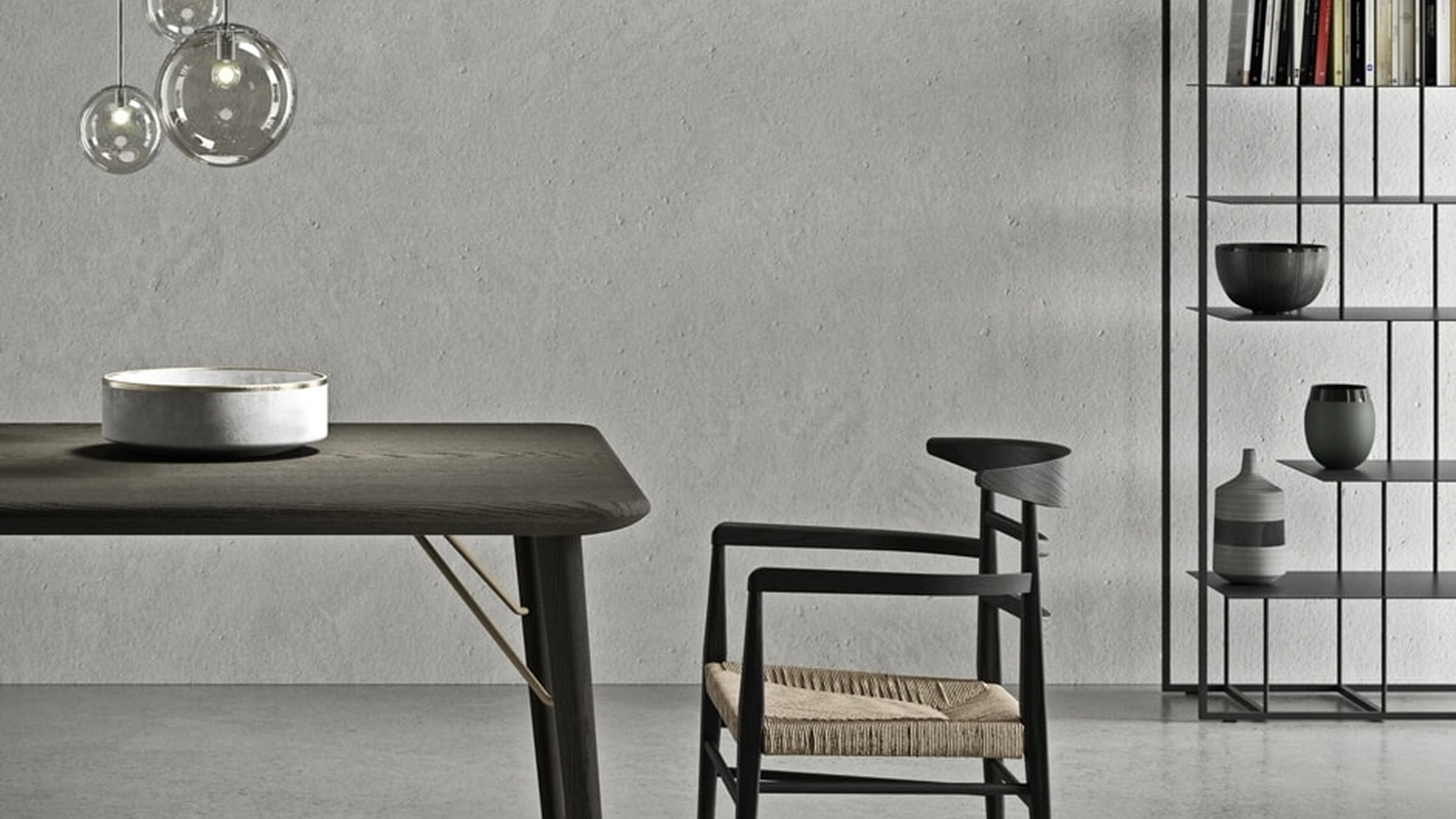 Sedia Tilia in frassino nero con seduta in paglia di Presotto