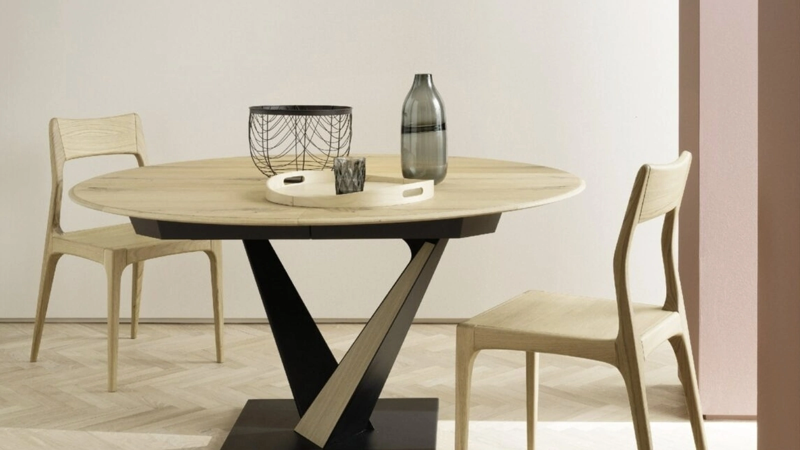 Tavolo rotondo allungabile West di Alta Corte