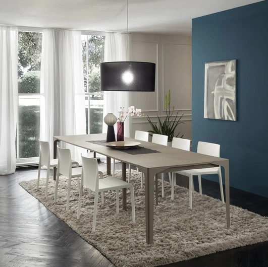 Tavolo consolle allungabile Fabio con top in HPL e gambe in acciaio di La Primavera