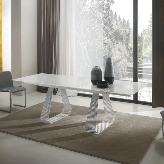 Tavolo allungabile Gateway in vetro laccato lucido di Zamagna