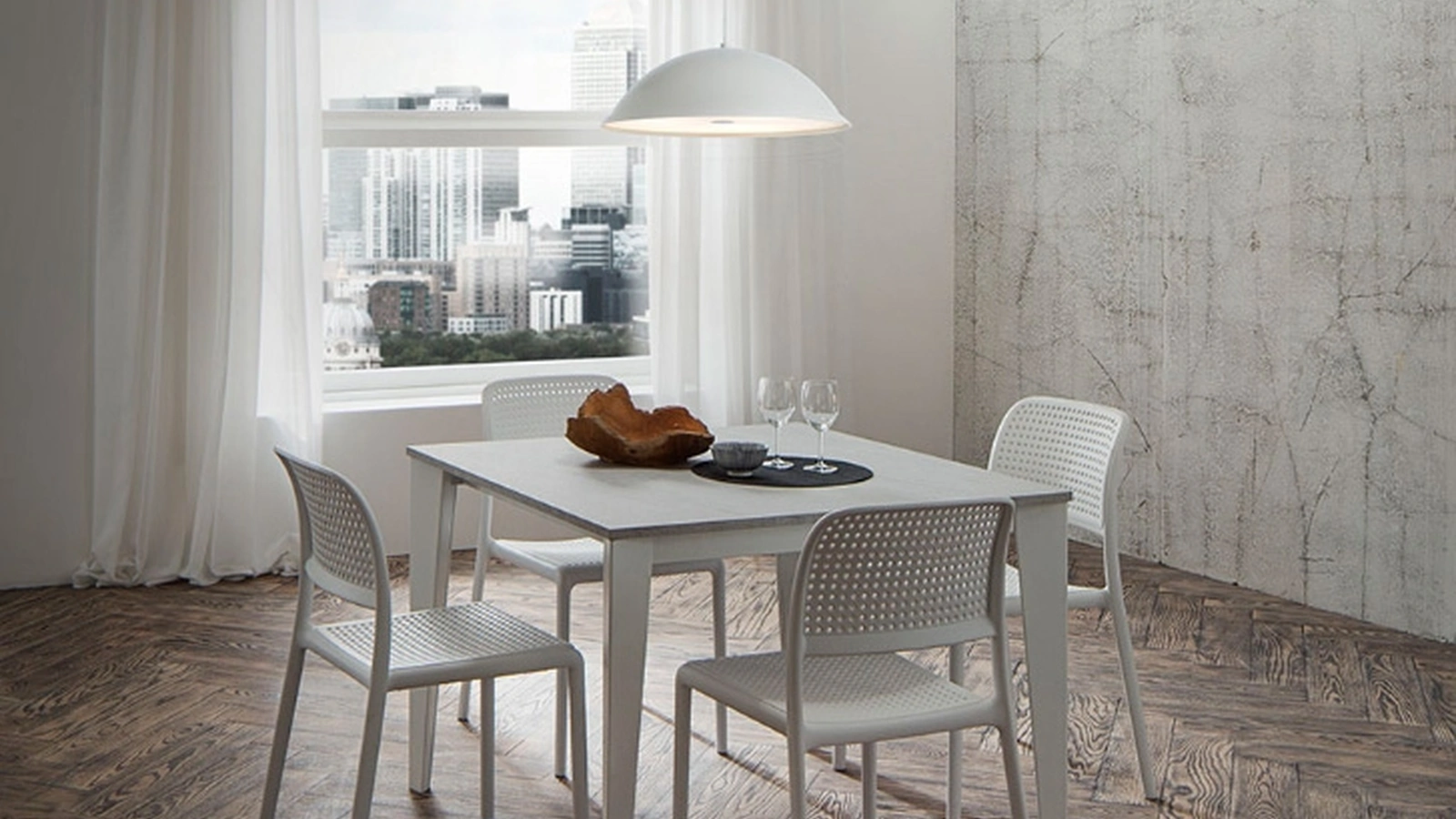 Tavolo Carlo Super Quadrato con top in laminato HPL e gambe in metallo di La Primavera