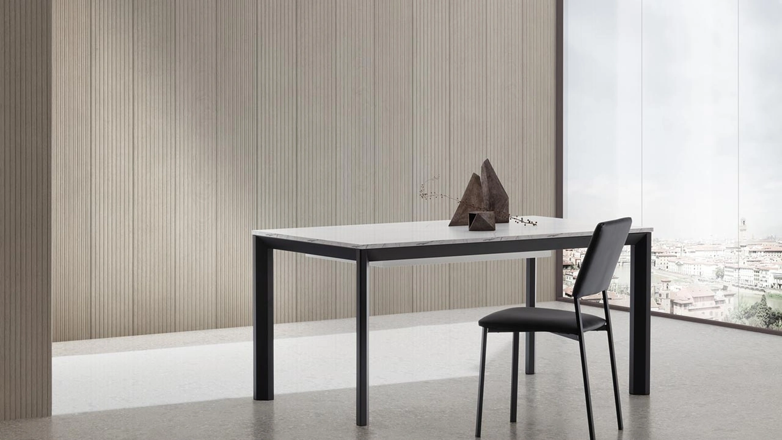 Tavolo allungabile Ricky Super Rettangolare con top in HPL e base in alluminio di La Primavera