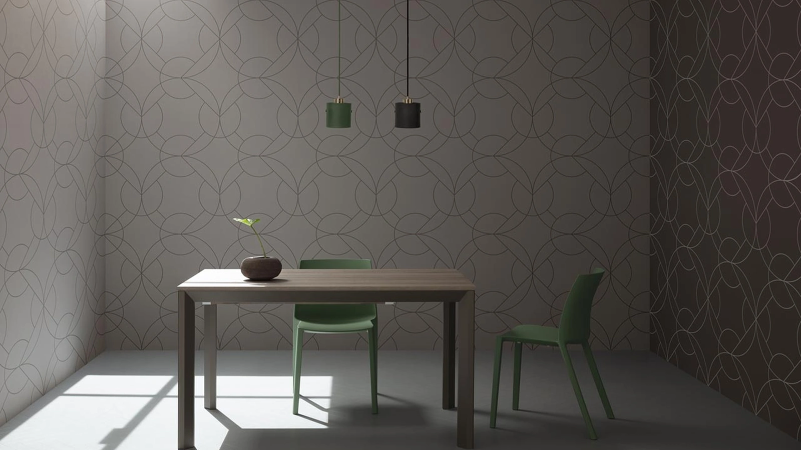 Tavolo allungabile Ricky con top effetto legno e base in alluminio di La Primavera