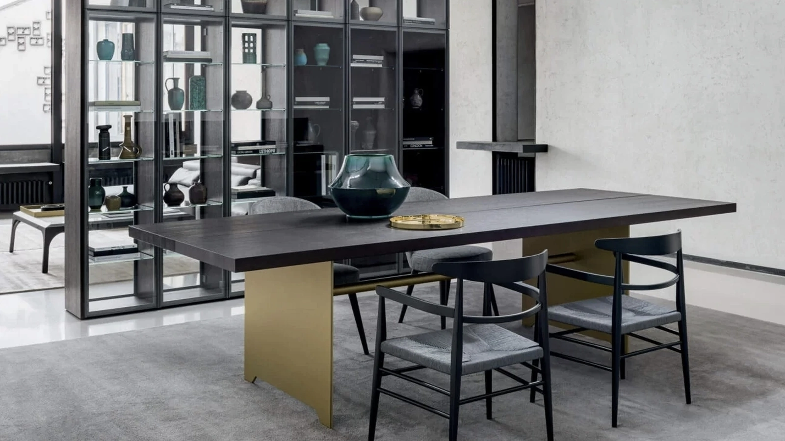 Tavolo rettangolare Diadro in essenza e acciaio di Presotto