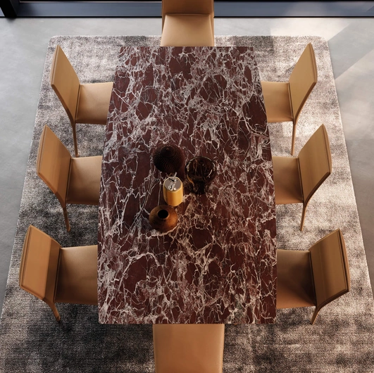 Tavolo Tailor in ceramica Rosso Imperiale di Presotto