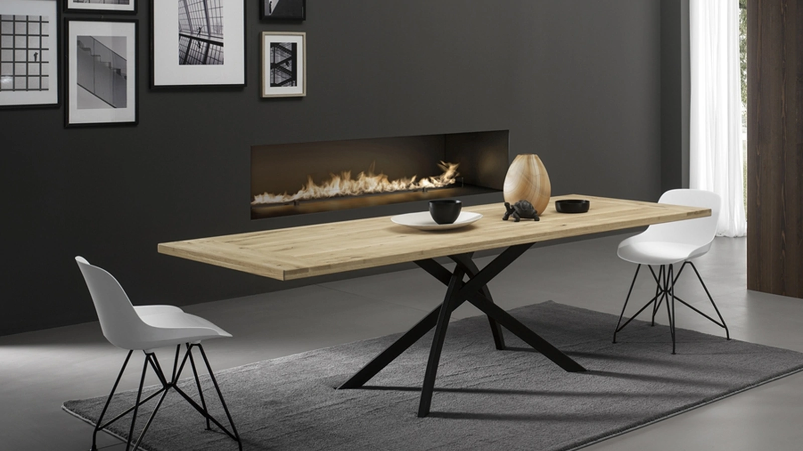 Tavolo Twist in rovere massello di Zamagna