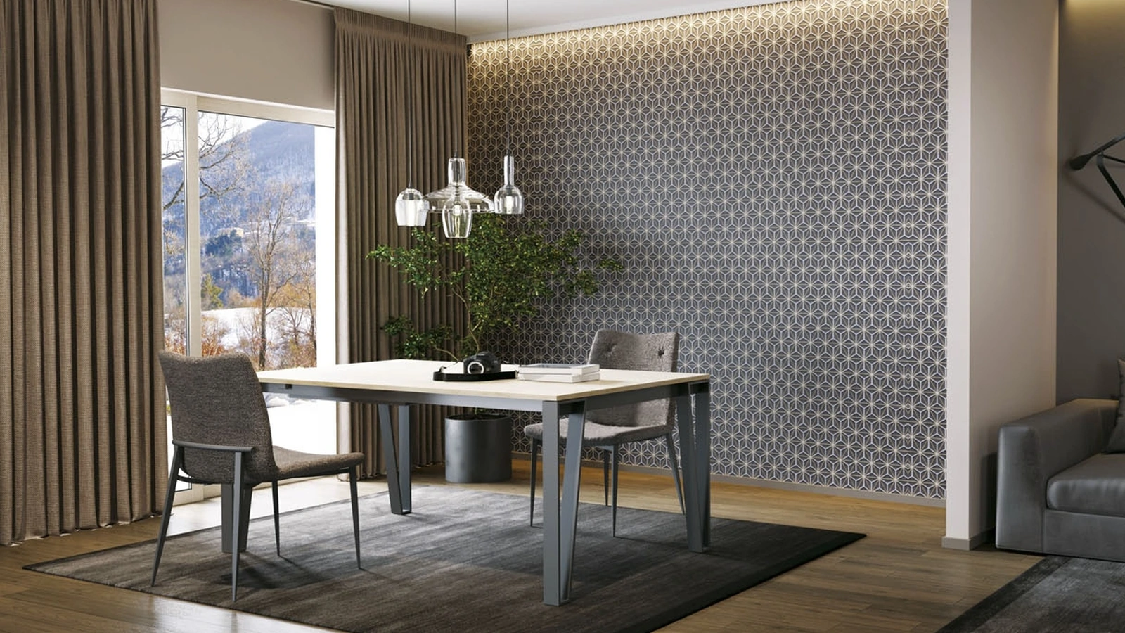 Tavolo allungabile Win in melaminico rovere naturale nodato di Zamagna