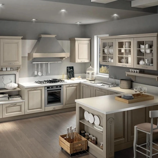 Cucina Classica in Rovere con penisola Bolgheri 02 di Stosa