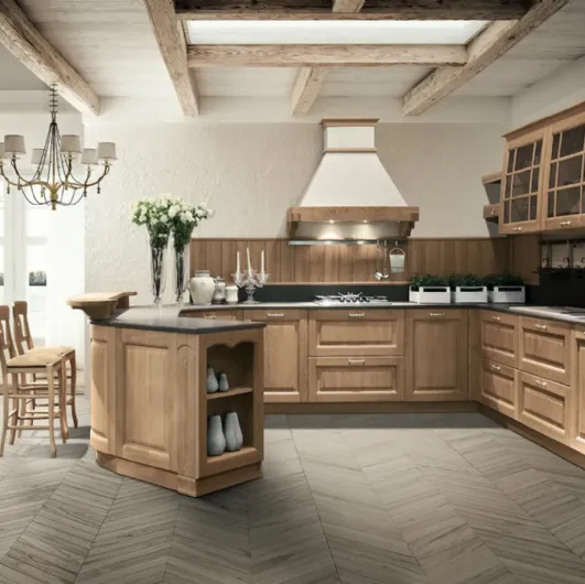 Cucina Classica con isola Asolo 03 in laccato e laminato di Arredo3