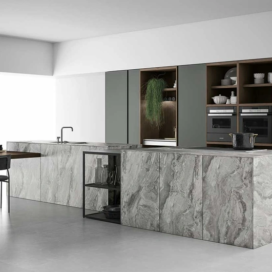 Cucina Design con doppia isola Aspen composizione 4 di Doimo Cucine