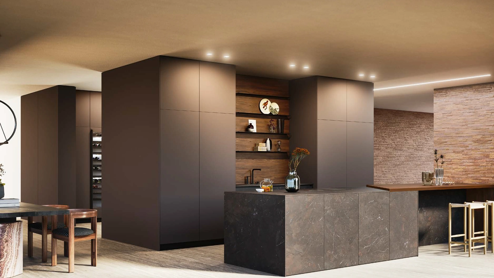 Cucina Design con penisola Aspen D23 progetto 1 di Doimo Cucine