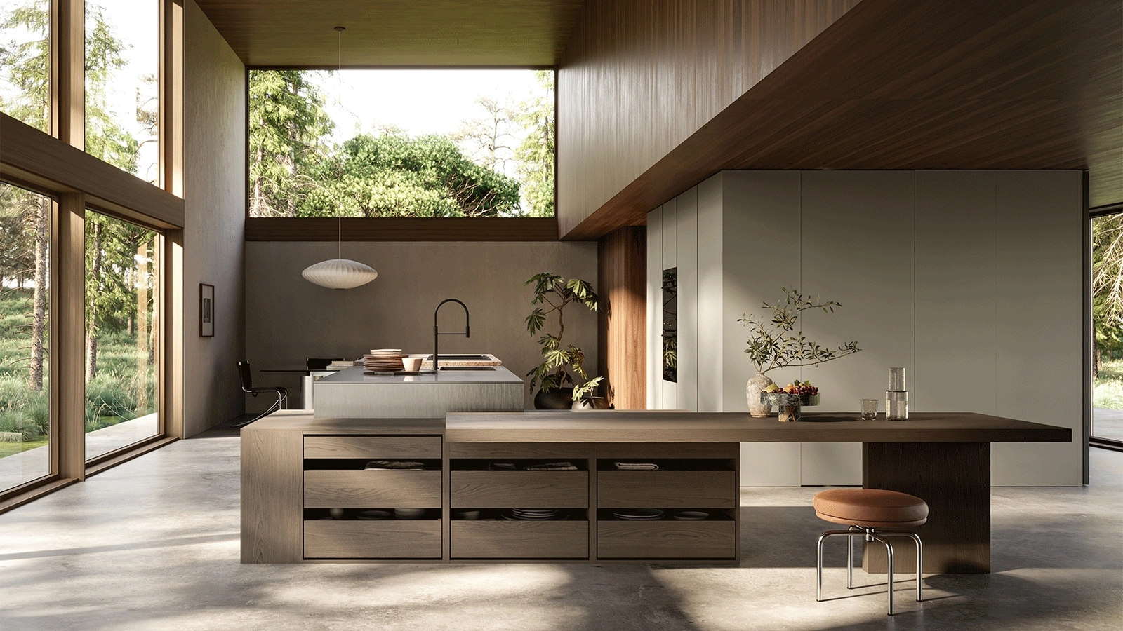 Cucina Design con isola D12 02 di Doimo Cucine