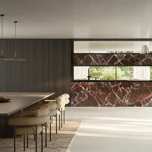 Cucina Design Impronta 01 in legno e marmo di Doimo Cucine