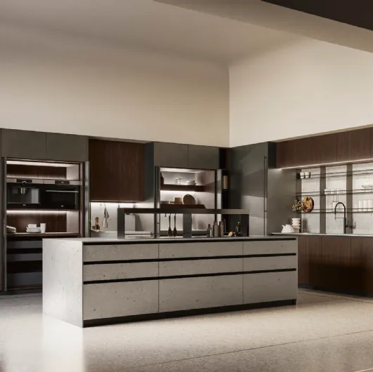 Cucina Design con isola Aspen composizione 5 di Doimo Cucine