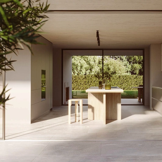 Cucina Moderna Aspen D23 Progetto 10 finitura Deserto e Olmo di Doimo Cucine