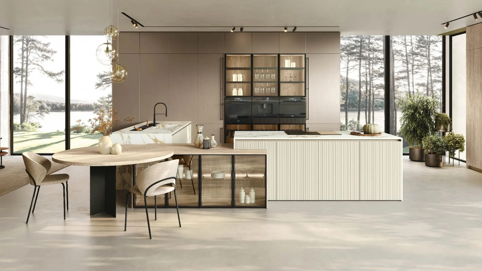 Cucina Moderna con isola Color Trend 02 di Stosa