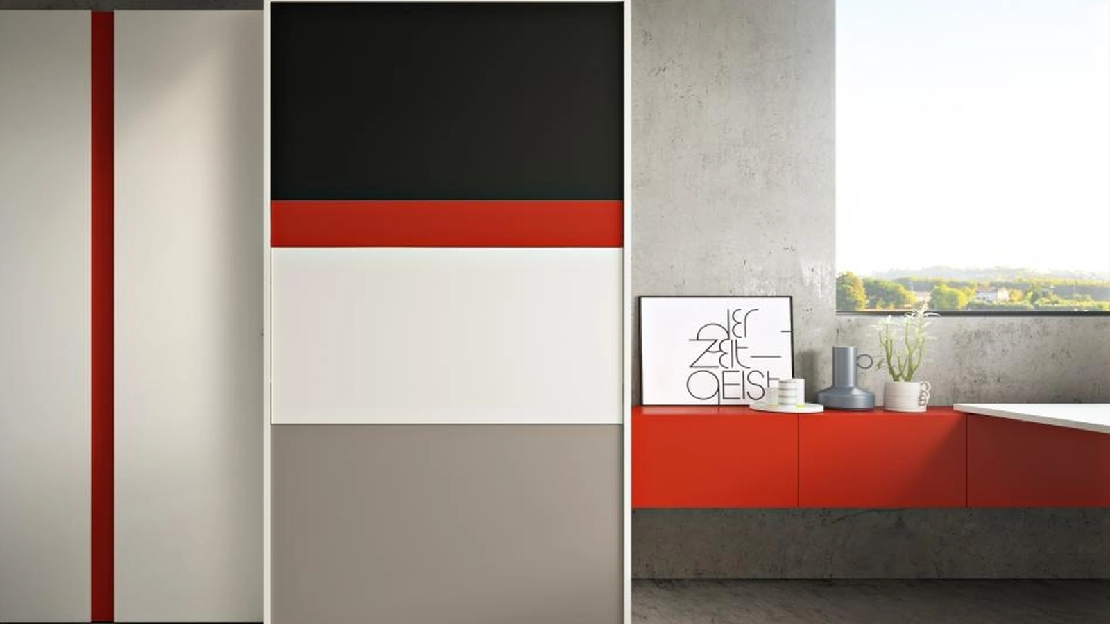 Cucina Moderna Kitchen Box Ambiente 10 minicucina trasformabile e integrabile nei programmi Living & Young System di Clei