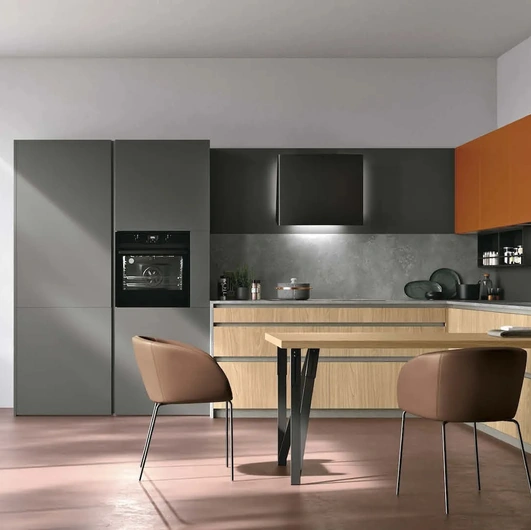 Cucina Moderna angolare con penisola Metropolis 13 di Stosa