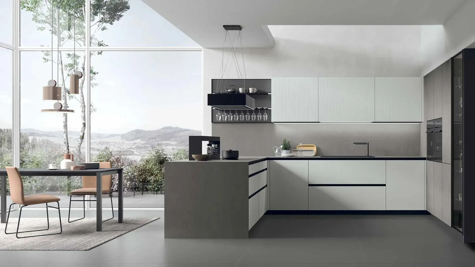 Cucina Moderna con penisola Aliant 06 di Stosa