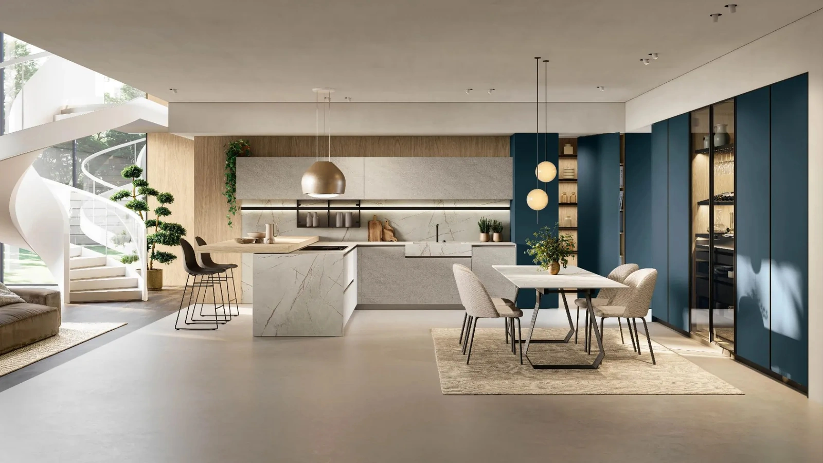 Cucina Moderna con penisola Metropolis 02 di Stosa