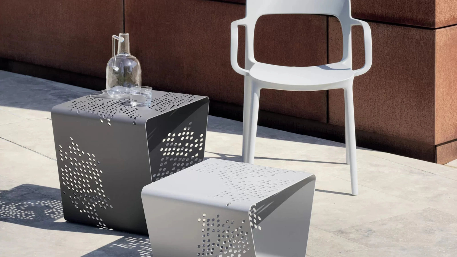 Tavolino da giardino Pattern Outdoor in acciaio laccato di Bontempi