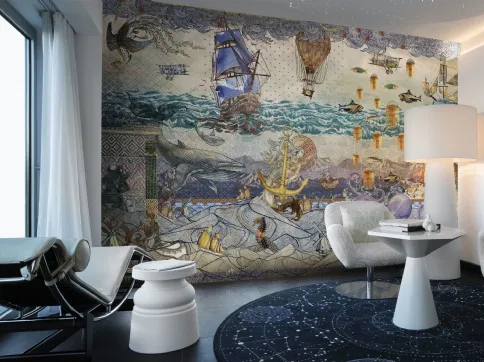 Carta da parati con soggetto marino Atlantis di London Art