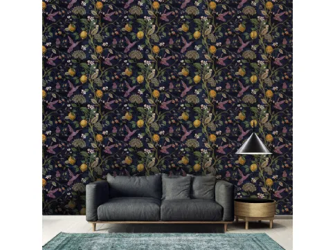 Carta da parati Lemons and birds di Adriani e Rossi