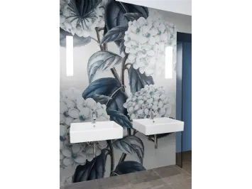 Carta da parati con immagine floreale gigante Ortensia di London Art