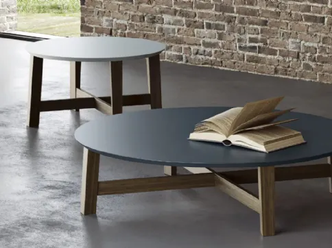 Tavolino rotondo in legno con top in MDF Evan di Doimo Salotti