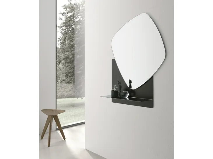 Specchio con mensola in metallo Double Trouble di Target Point