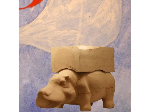 Pouf Hippo Wagon Wood in legno di Adriani e Rossi