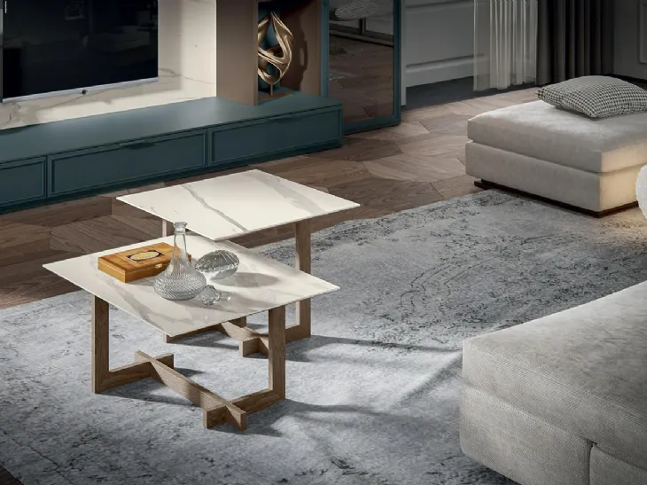 Tavolino Zen Horizon con top in laminato e base in legno di Mobilgam
