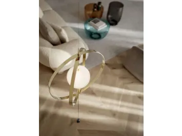Lampada da terra Papillon Cielo-Terra in acciaio e vetro di Bontempi