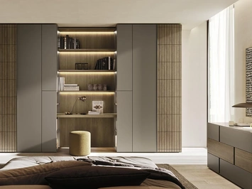 Armadio con ante battenti Comp N01 in laccato e legno di Mobilgam