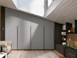 Armadio mansardato in melaminico con zona giorno Composizione 15 di Ferrimobili