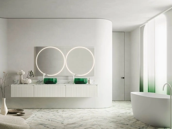 Mobile da Bagno sospeso Absolute 43 in vetro laccato di Arbi