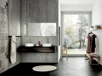 Mobile da Bagno sospeso con doppio lavabo Teddy 01 di Alta Corte