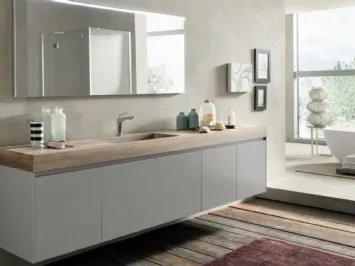 Mobile da Bagno sospeso M2 System C213 in laccato Grigio Luce opaco di Baxar