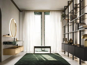 Mobile da Bagno sospeso Decor Precious gold in laccato di Arbi