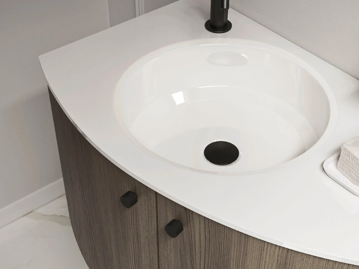 Mobile da Bagno sospeso Ho-me plus curvo 46 di Arbi