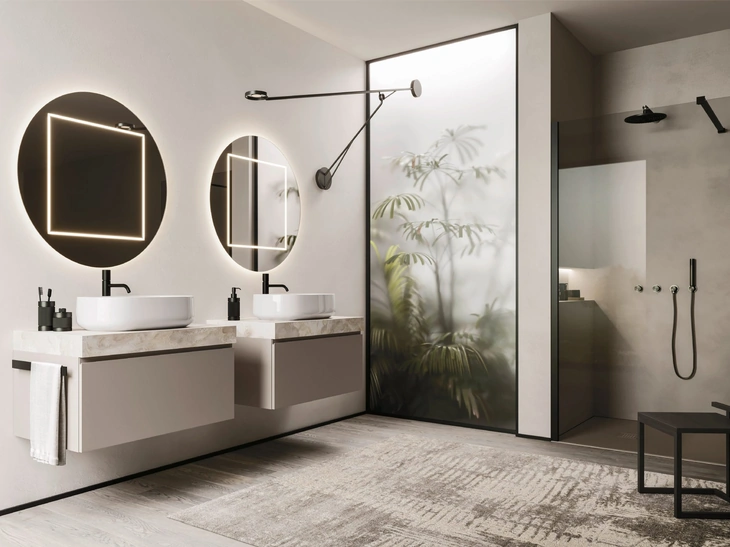 Mobile da Bagno sospeso Ho-me plus J 55 in laccato di Arbi