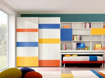 Cameretta 612 su misura salvaspazio con letto su ruote di Ferrimobili