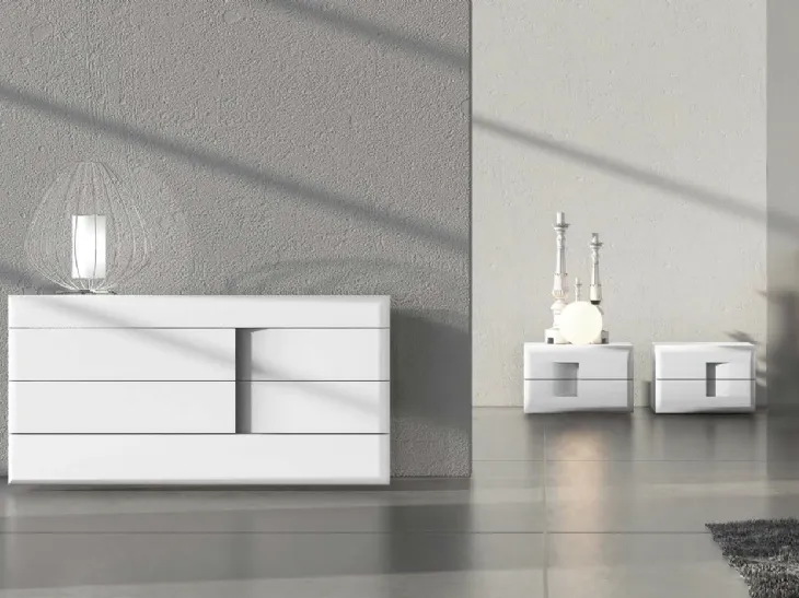 Gruppo Notte in laccato opaco bianco Prestige 02 di Voltan