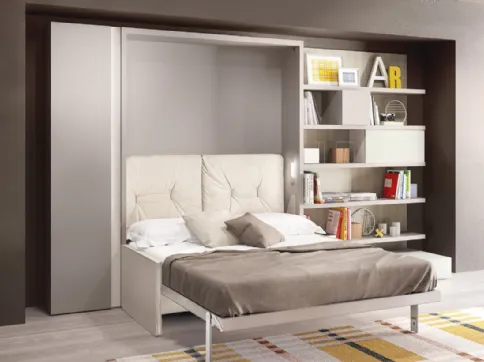 Sistema trasformabile Ambiente 14 Penelope 2 Sofa vista aperto con Living Young System componibile di Clei