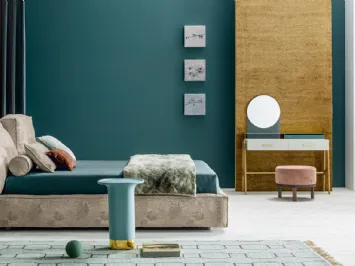 Letto con testiera regolabile in tessuto imbottito Academy Piuma Move di Twils