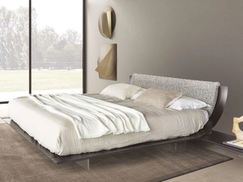 Letto Aqua Imbottito in essenza Rovere dark di Presotto