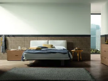 Letto matrimoniale in ecopelle imbottito Ghost di Morassutti
