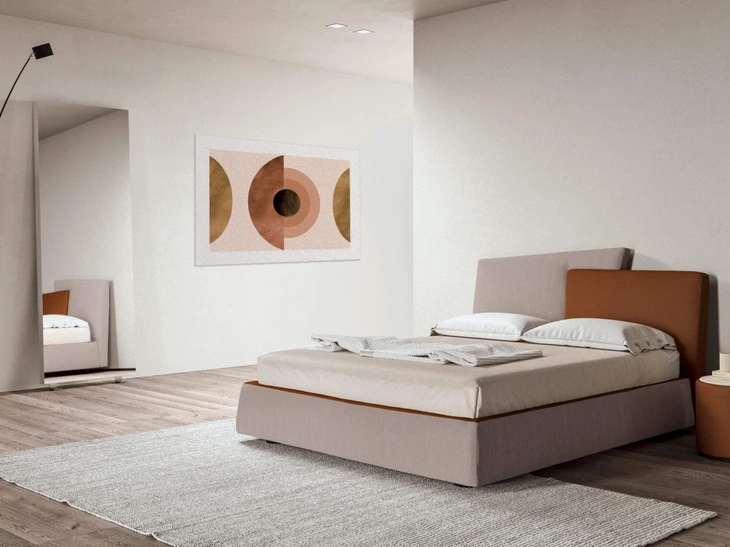 Letto con testiera in tessuto imbottito Meeting up di Presotto
