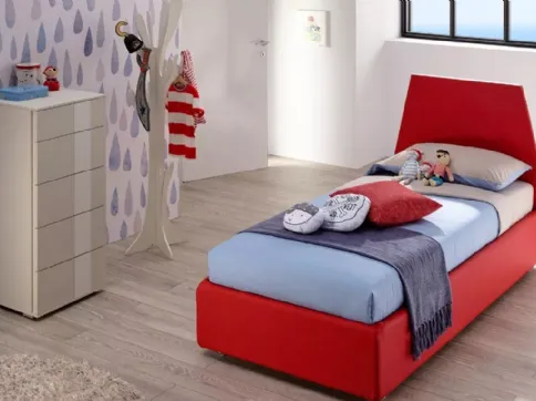 Letto singolo in ecopelle con testiera SC205 di Moretti Compact